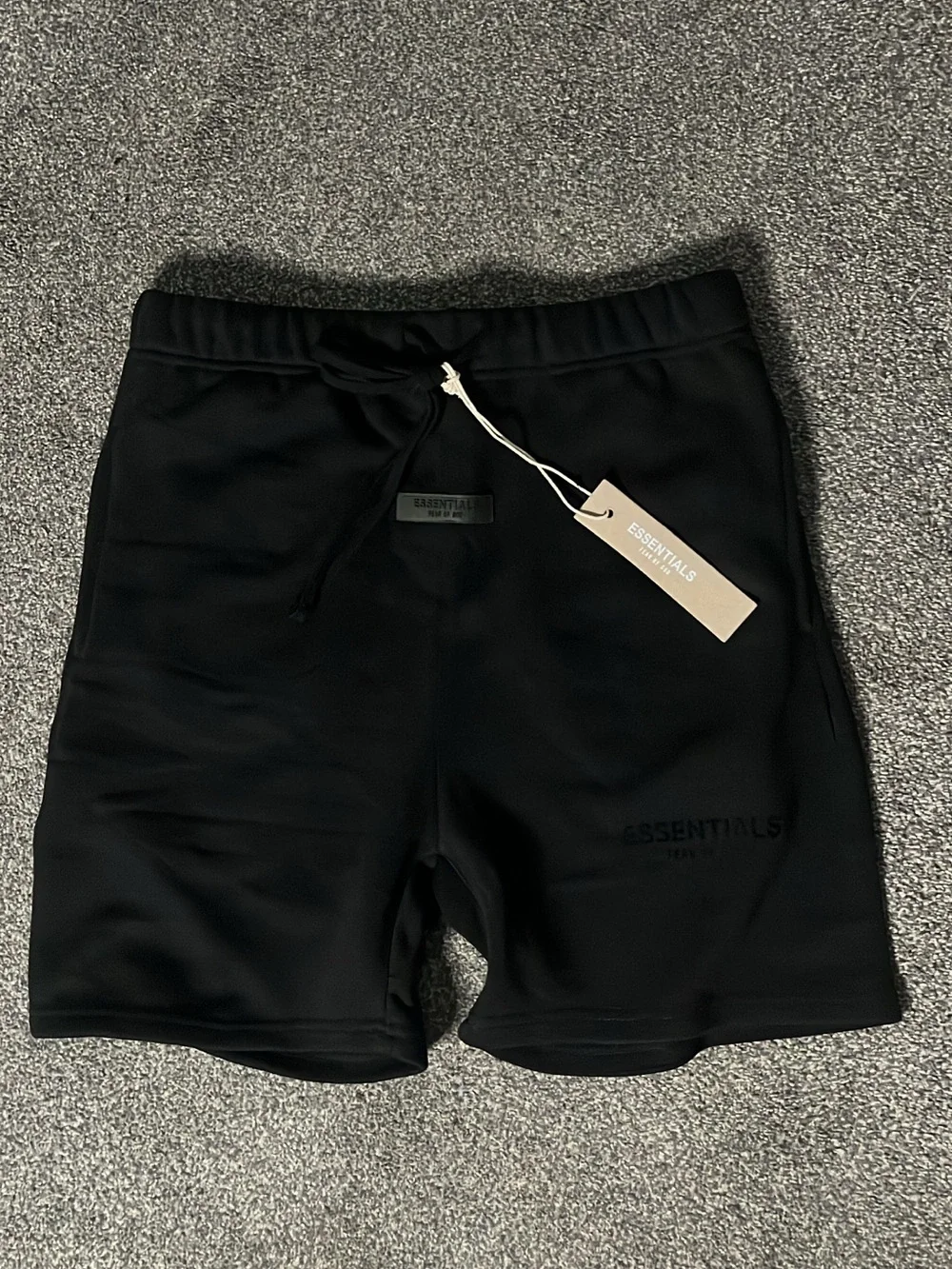 ESSENTIALS Black Drawstring Athletic Shorts